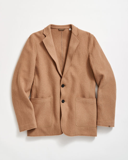 Boiled Wool Sport Coat in Camel