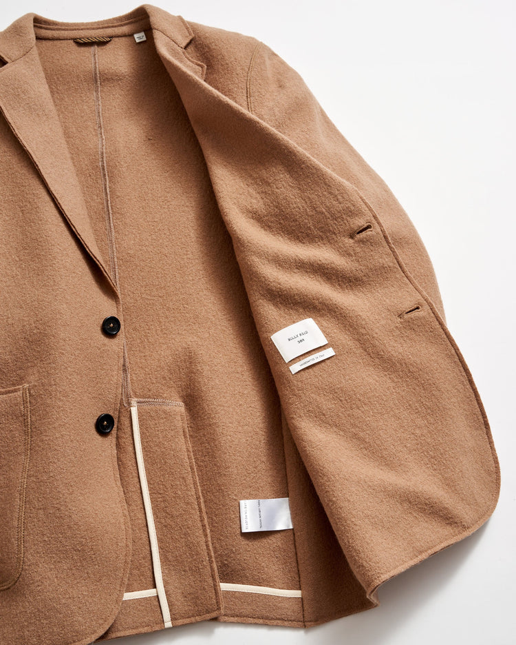 Boiled Wool Sport Coat in Camel