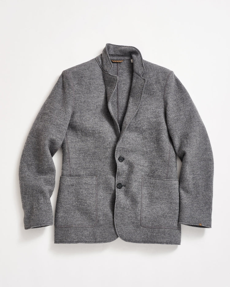 Boiled Wool Sport Coat in Grey Heather