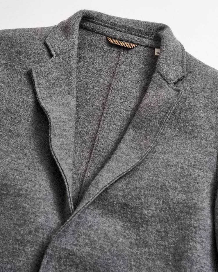 Boiled Wool Sport Coat in Grey Heather