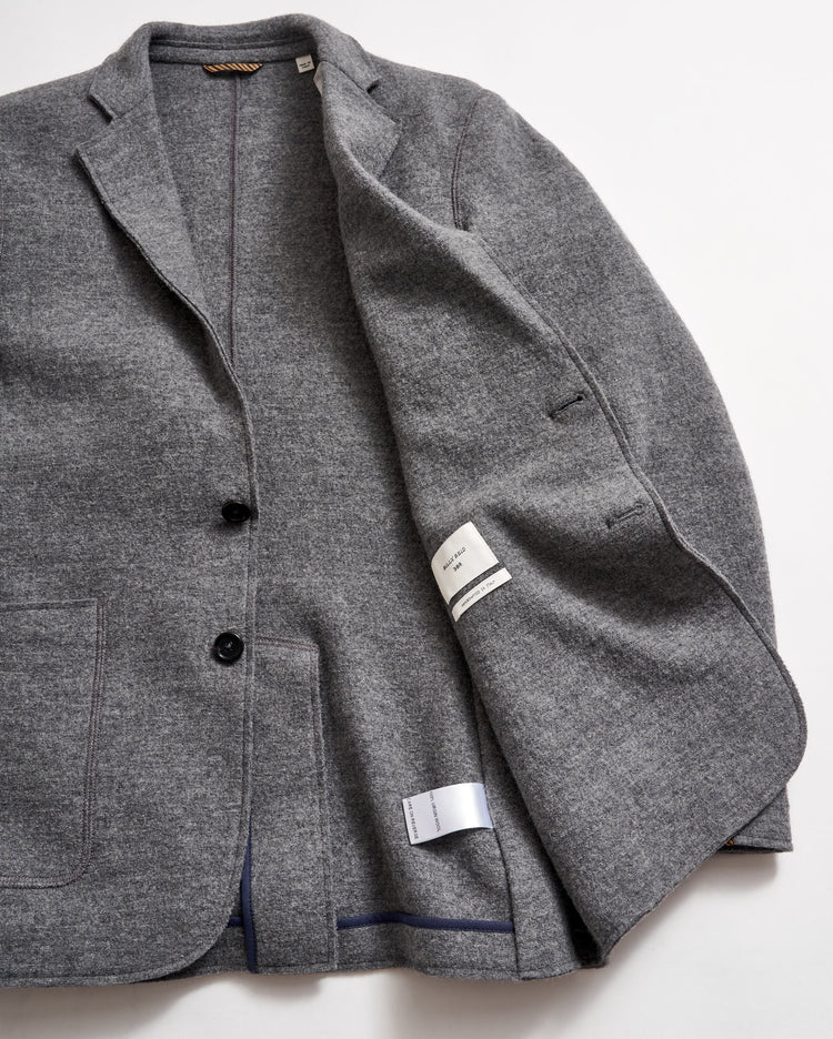 Boiled Wool Sport Coat in Grey Heather