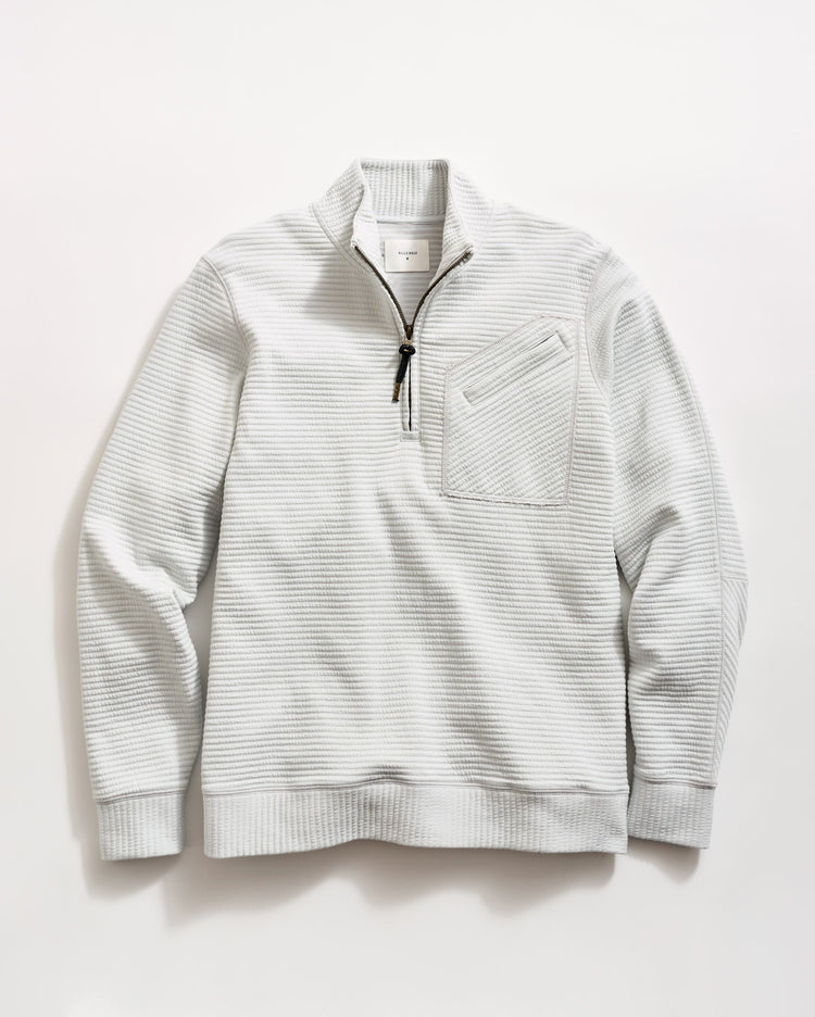 Quilted Half Zip in Beach Blue