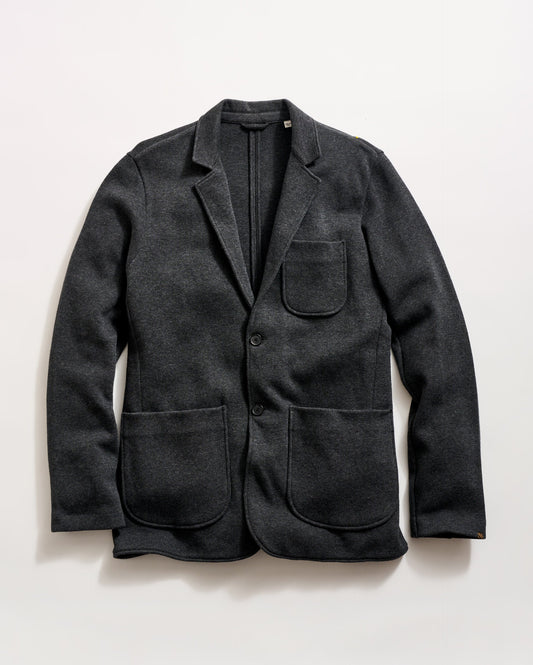 Heathered Knit Sport Coat in Charcoal