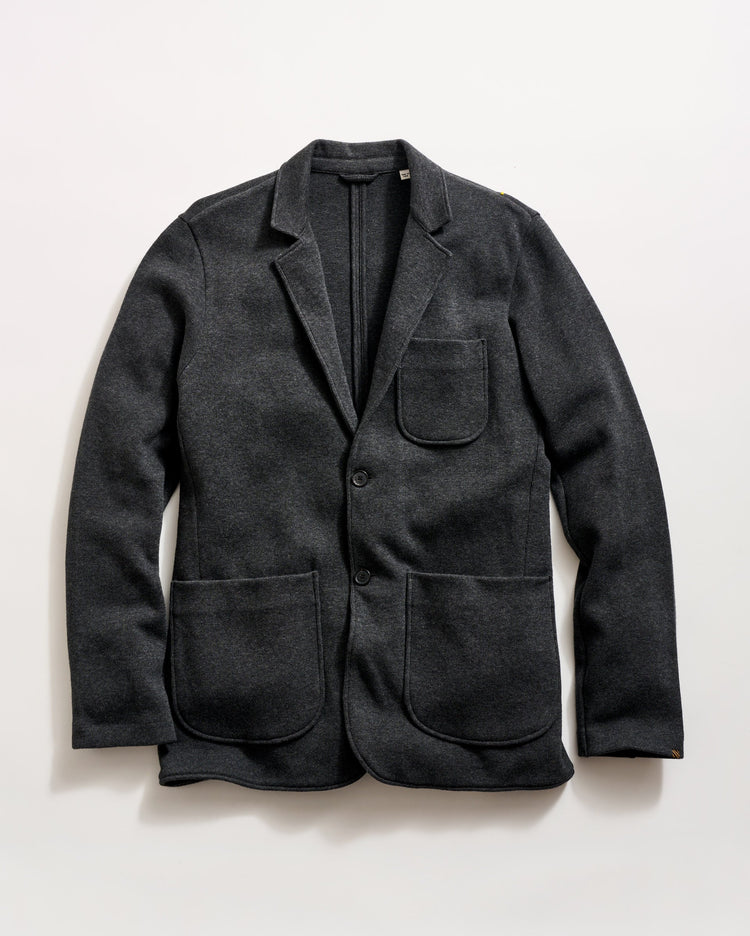 Heathered Knit Sport Coat in Charcoal