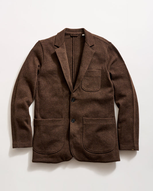 Heathered Knit Sport Coat in Demitasse