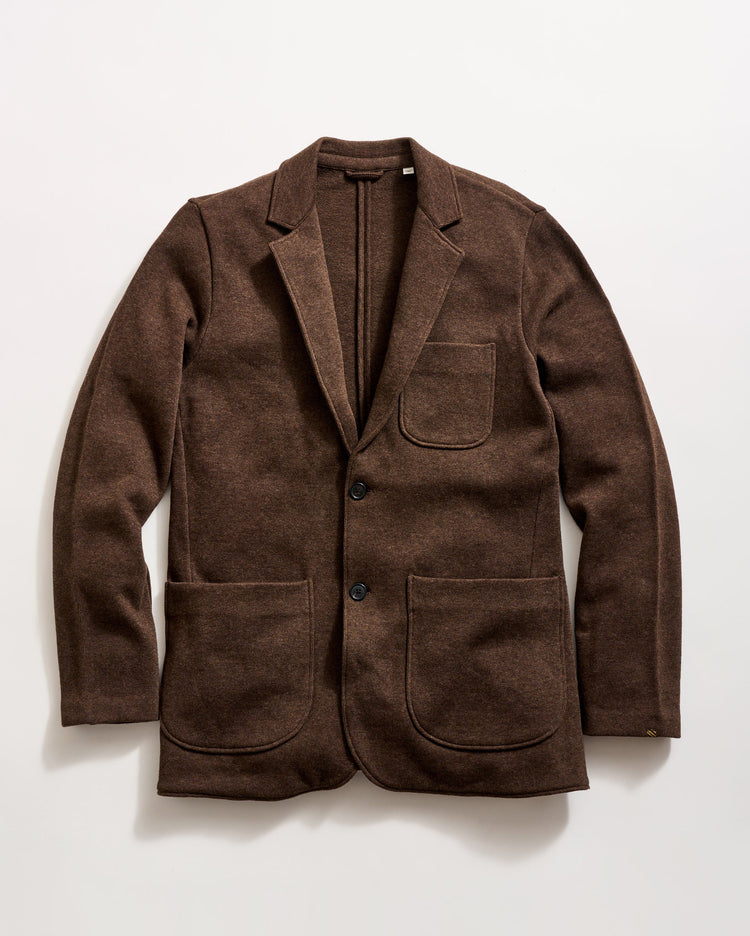 Heathered Knit Sport Coat in Demitasse