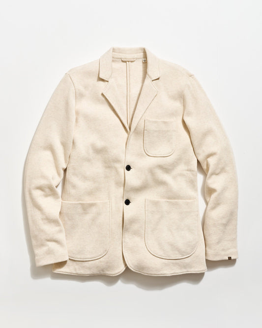 Heathered Knit Sport Coat in Oatmeal
