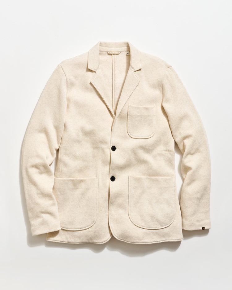Heathered Knit Sport Coat in Oatmeal