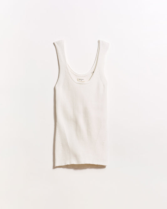 Transfer Rib U Tank in White