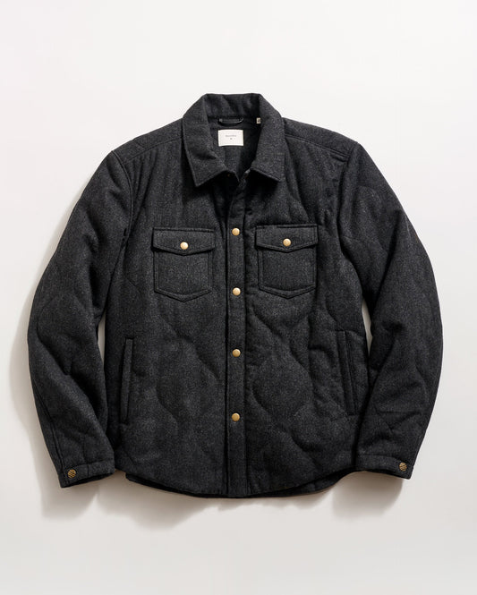 Onion Quilted Theo Shirt Jacket in Charcoal Heahter