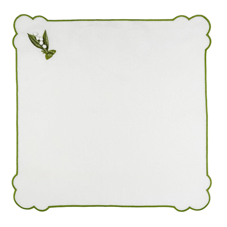 Seferî Lily of the Valley Napkin in White, Set of Four