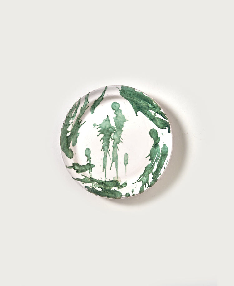 Green Splatterware Side Plate