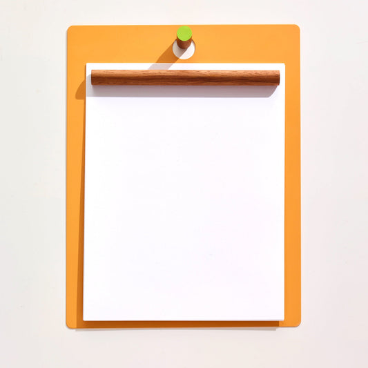 Magnetic Wall Clipboard in Orange/Green