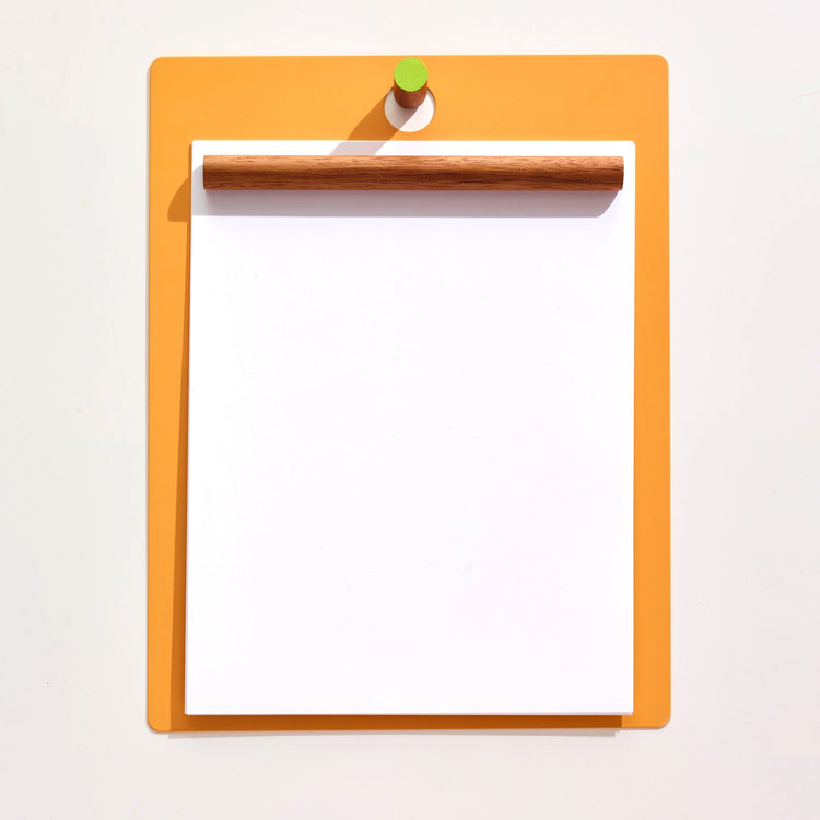 Magnetic Wall Clipboard in Orange/Green