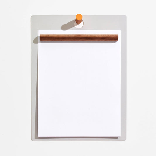 Magnetic Wall Clipboard in Grey/Orange