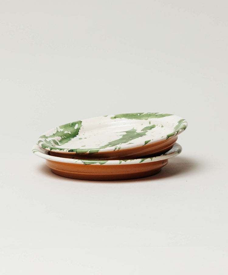 Green Splatterware Side Plate