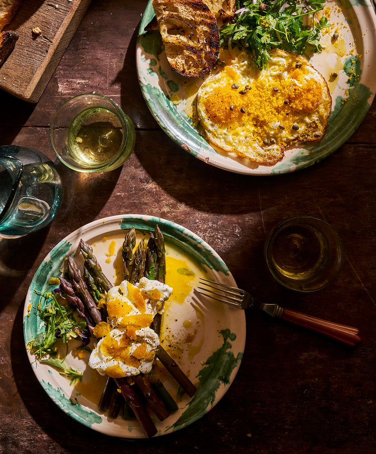 Green Splatterware Side Plate