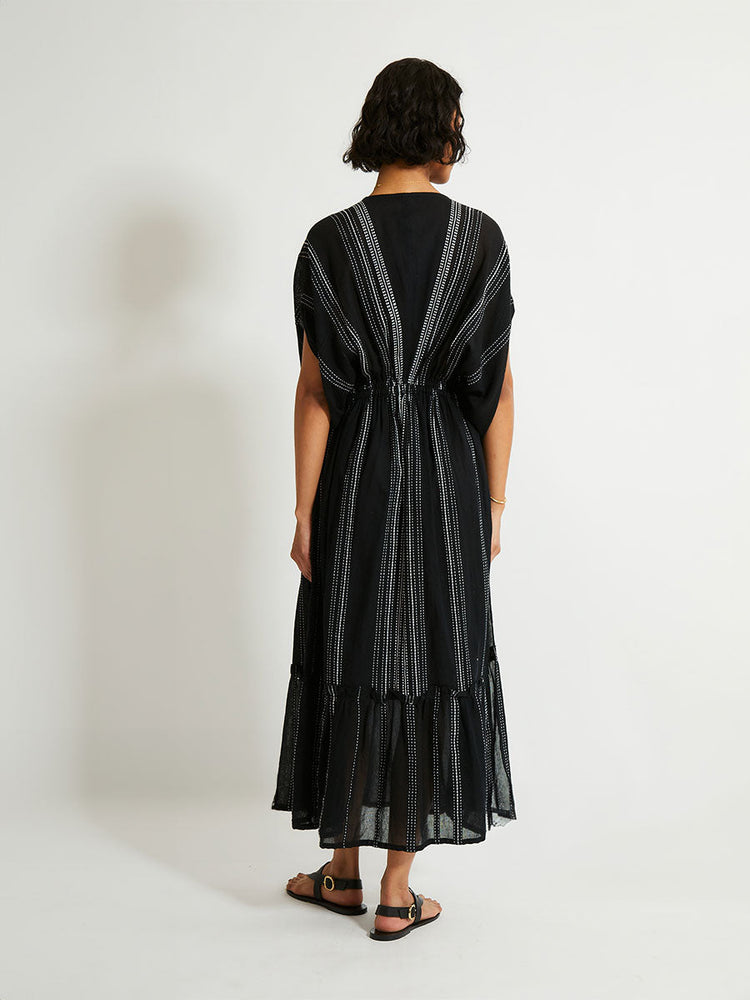 Leila Plunge Dress in Leliti Black