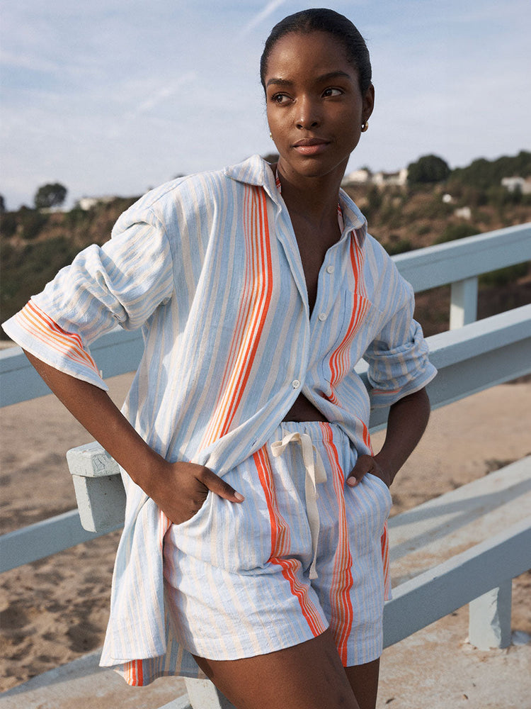 Safia Shorts in Airi Sky