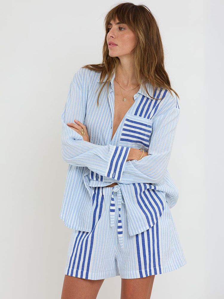 Aisha Shirt in Shemizi Blue