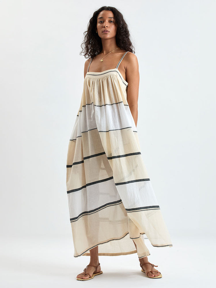 Eda Slip Dress in Tomoca Cream