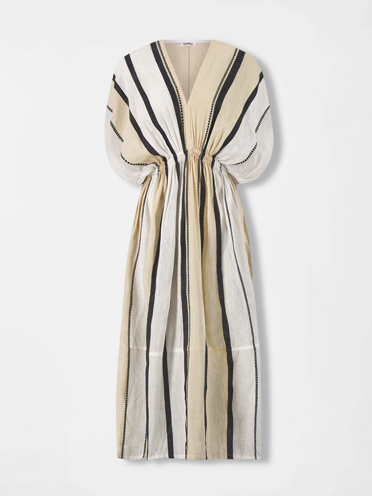 Leila Plunge Dress in Tomoca Cream