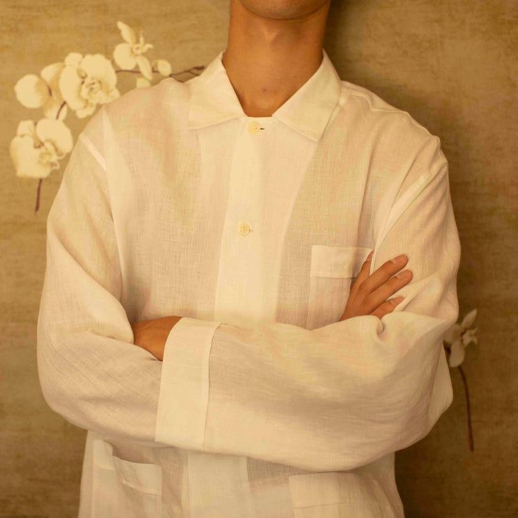 Linen Pyjama in White