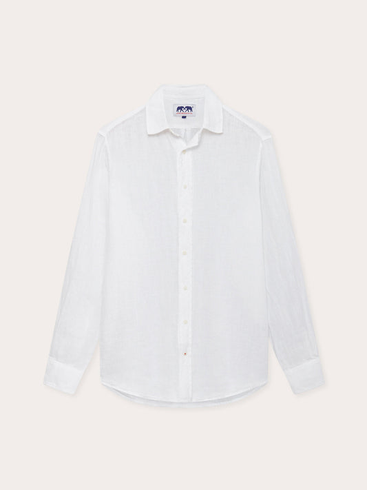 Men’s White Abaco Linen Shirt