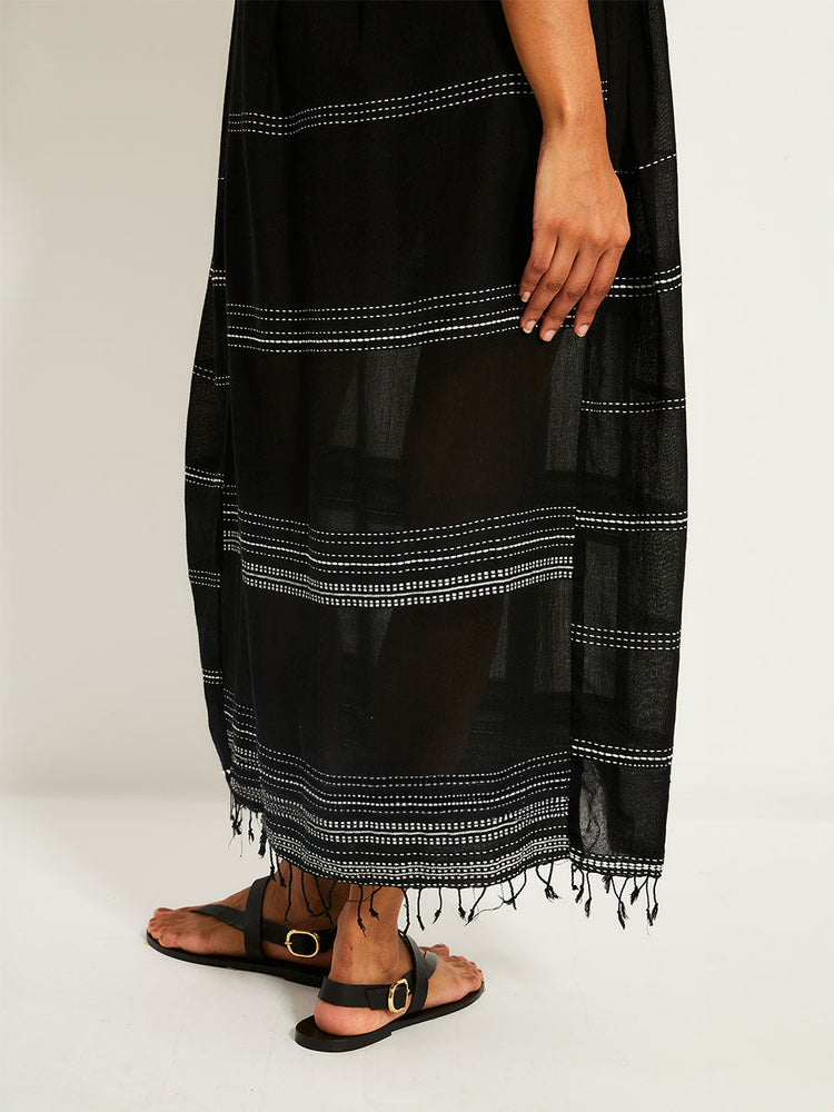 Nia Slip Dress in Leliti Black