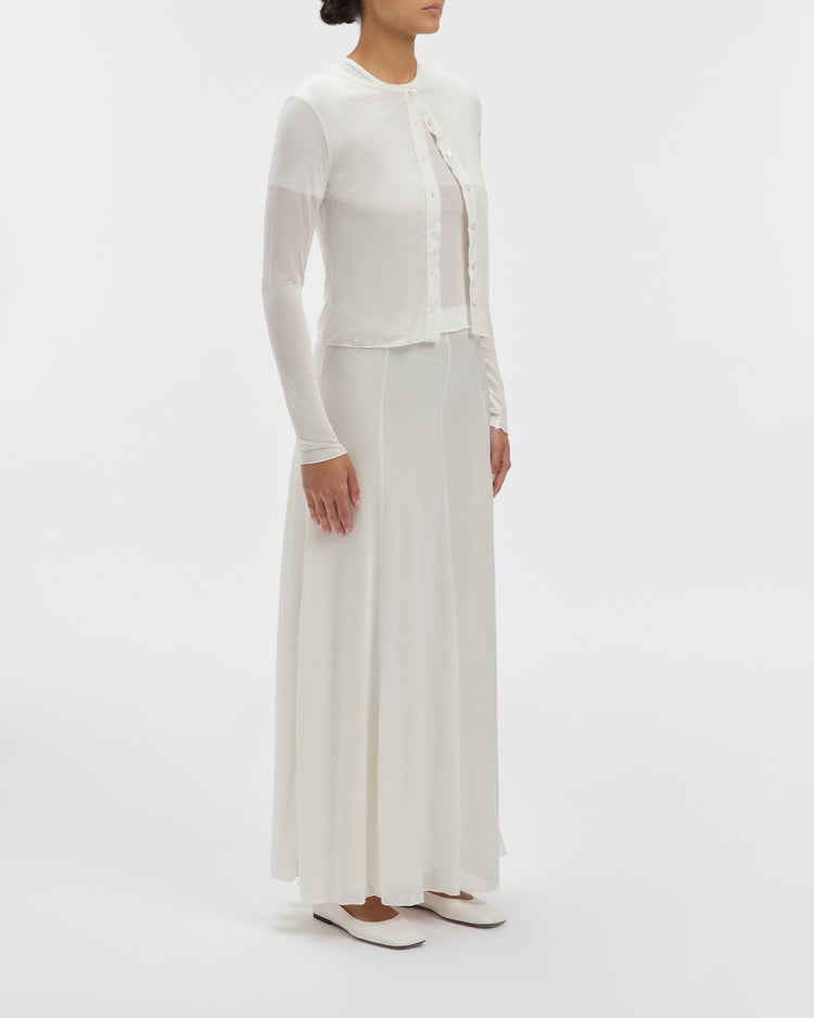 Semi-Sheer Olivia Skirt in Blanc