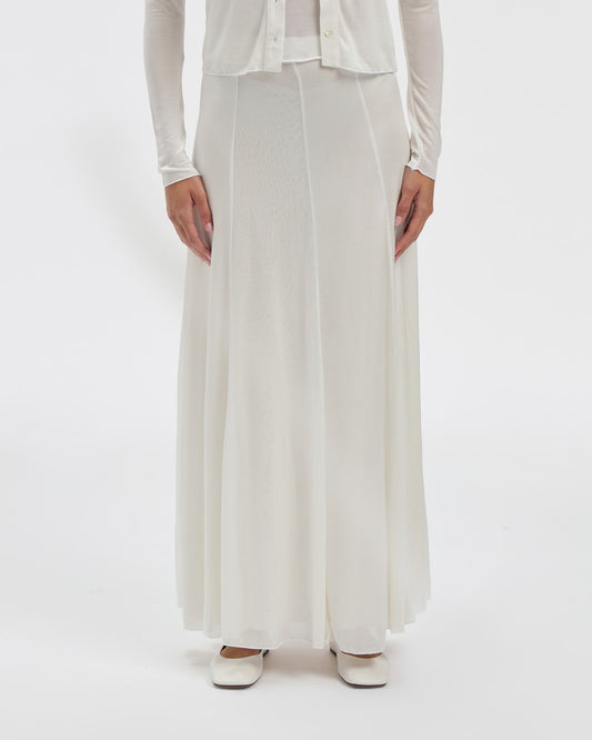 Semi-Sheer Olivia Skirt in Blanc