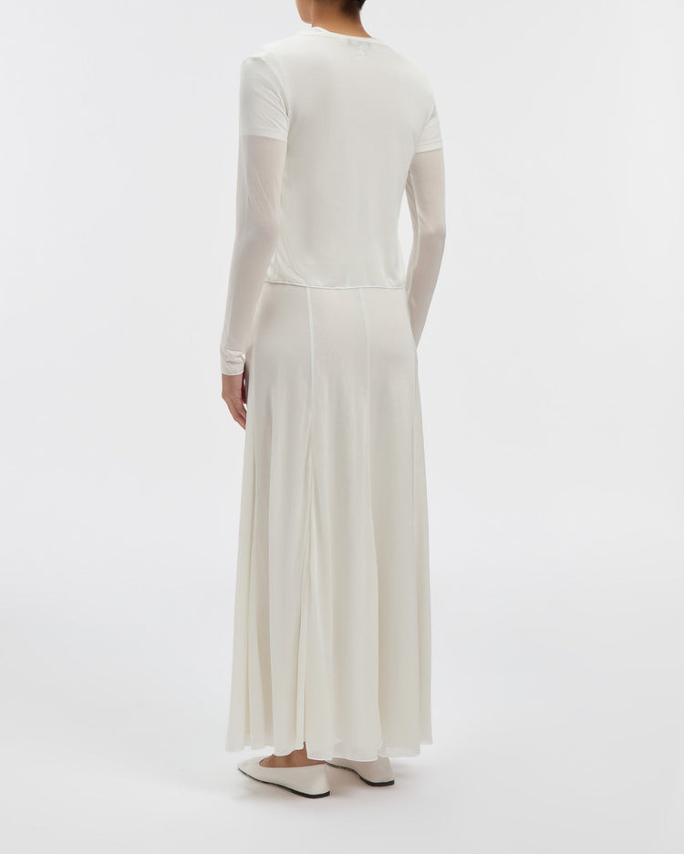 Semi-Sheer Olivia Skirt in Blanc