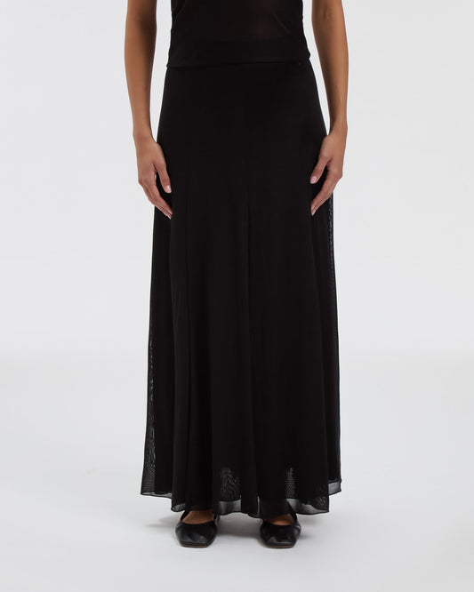 Semi-Sheer Olivia Skirt in Noir