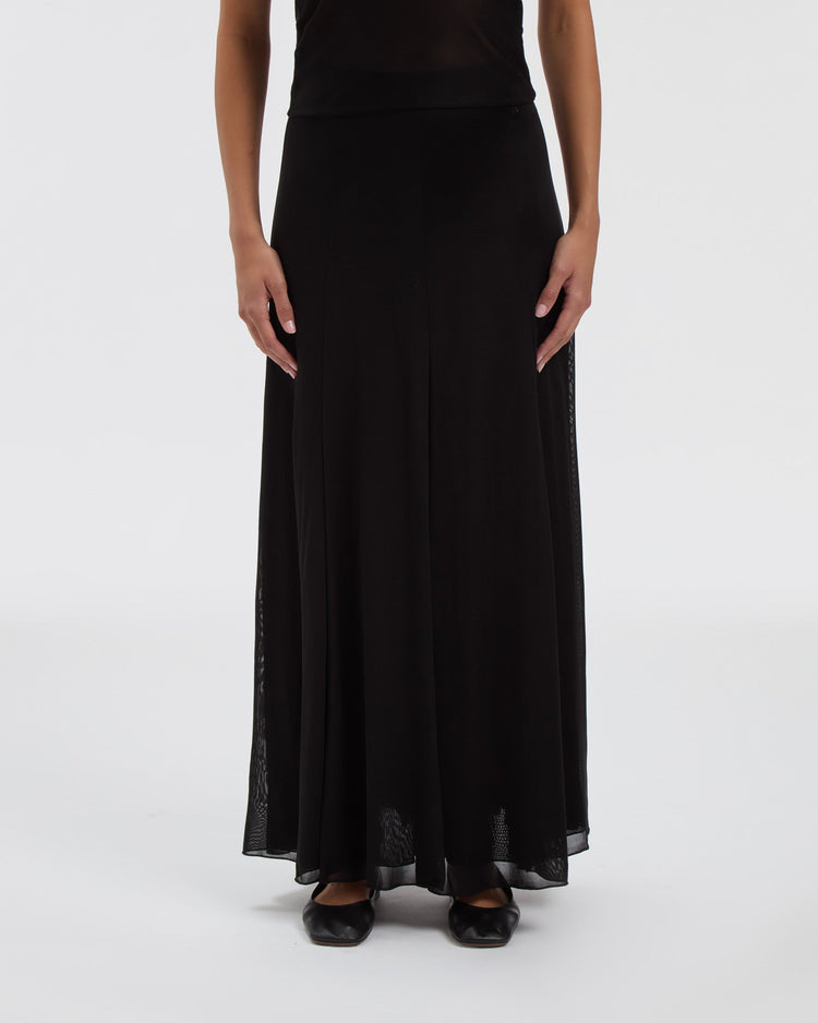 Semi-Sheer Olivia Skirt in Noir