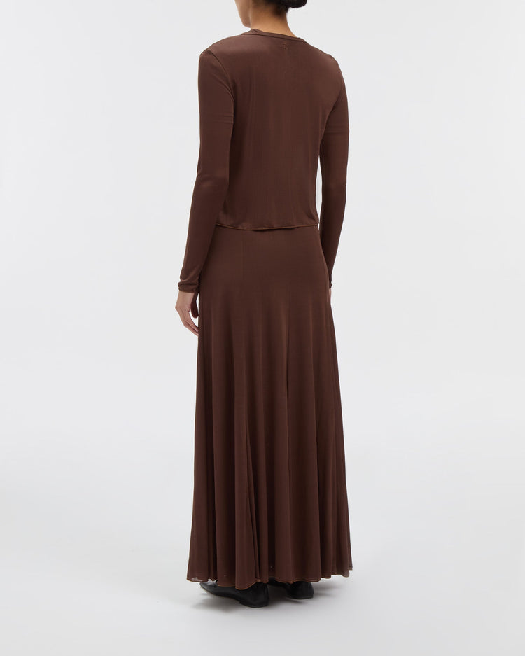 Semi-Sheer Olivia Skirt in Chocolate