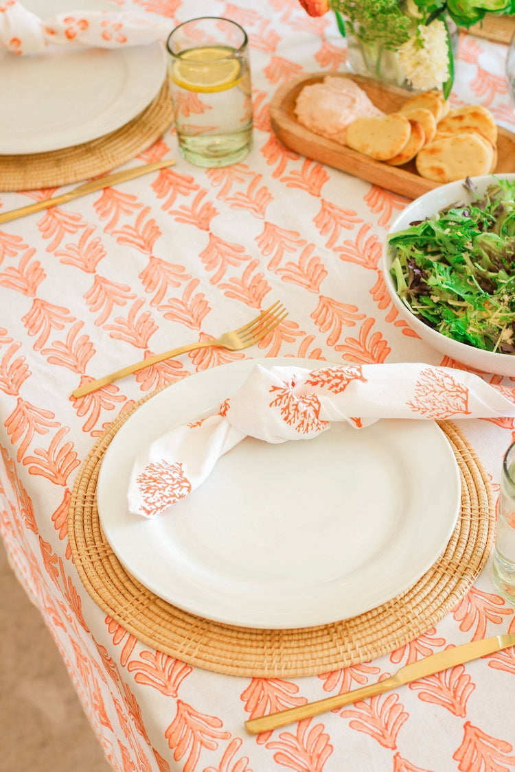 Dinner Napkins (Set of Four) in Palmetto, Orange & Melon