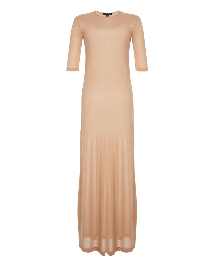 Semi-Sheer Ramya Dress in Caramel