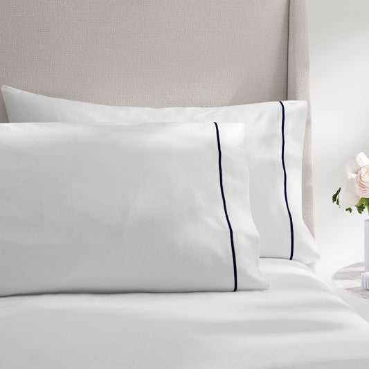 Ricamo Embroidered Sateen Pillowcase, Set of Two