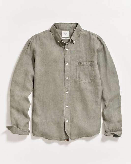 Men’s Tuscumbia Linen Shirt in Slate Green