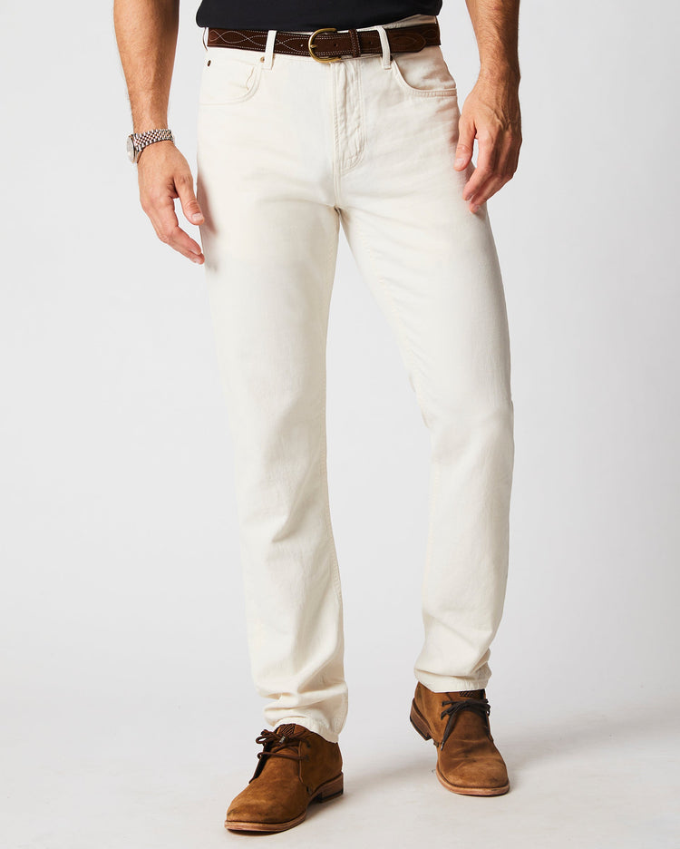 Men’s Cotton Linen Five Pocket Pant in Eggshell