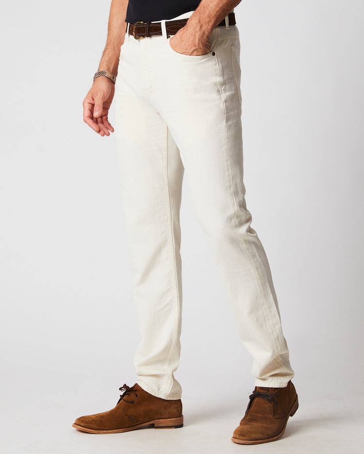 Men’s Cotton Linen Five Pocket Pant in Eggshell