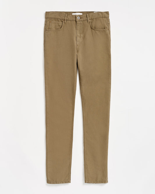 Men’s Cotton Linen Five Pocket Pant in Moss