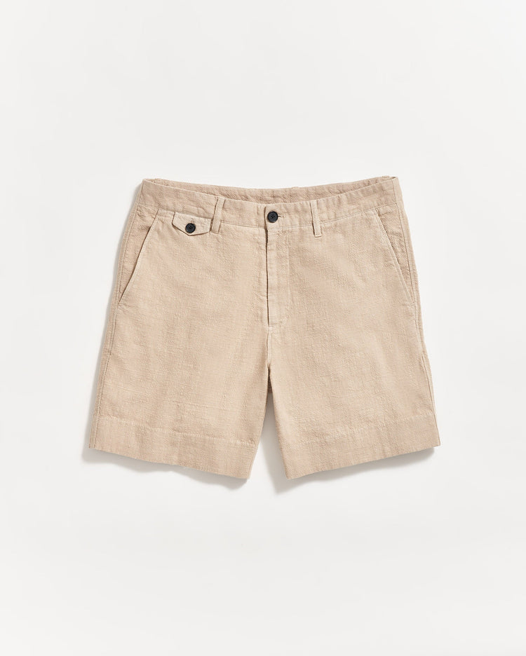 Men’s Slub Cotton Short in Khaki