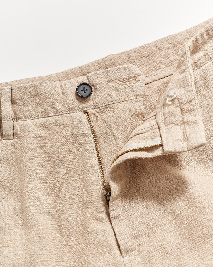 Men’s Slub Cotton Short in Khaki