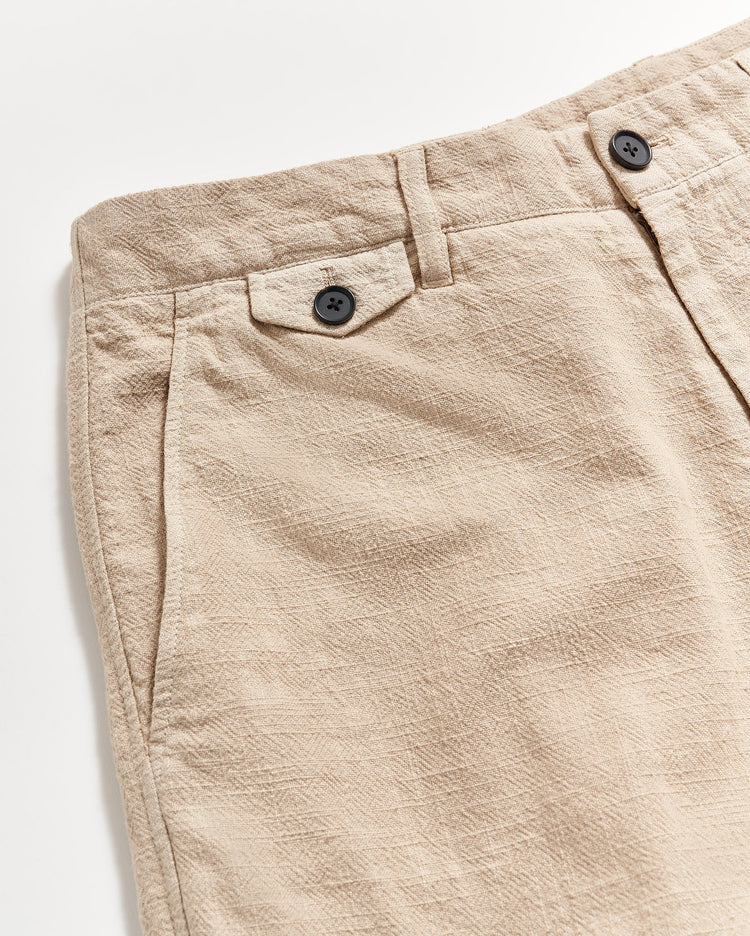 Men’s Slub Cotton Short in Khaki