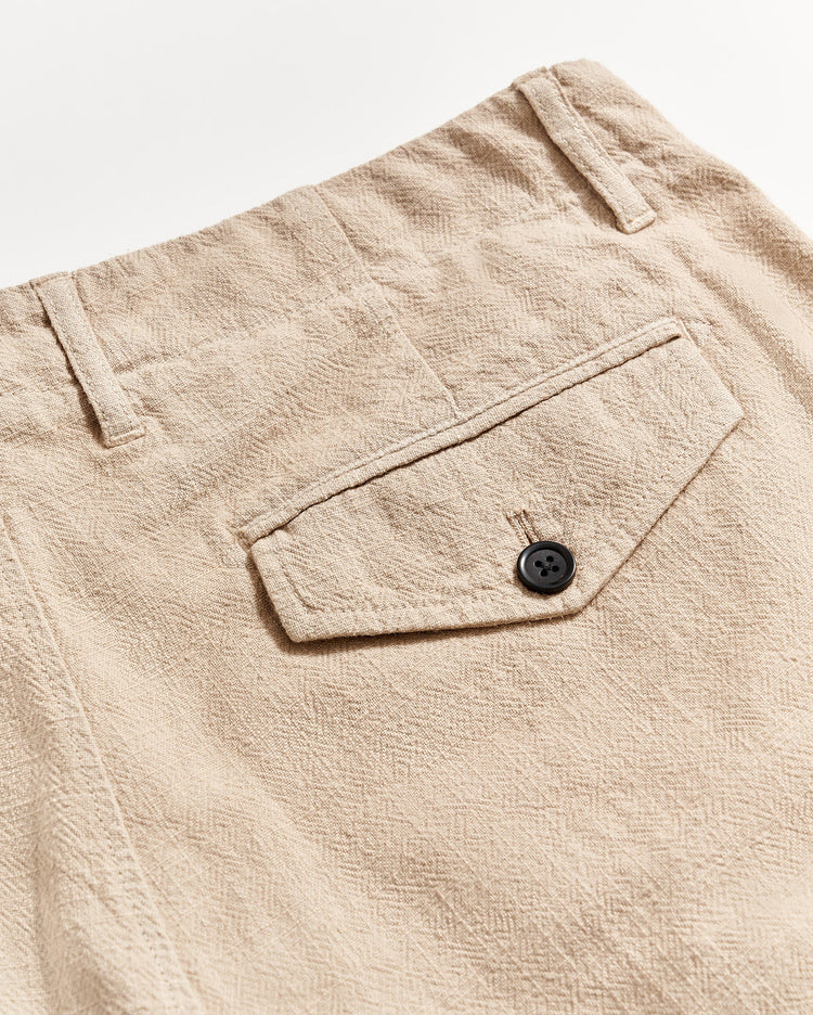 Men’s Slub Cotton Short in Khaki