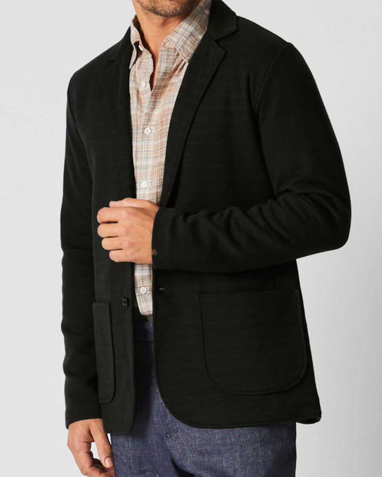 Ottoman Knit Sport Coat in Dark Asphalt
