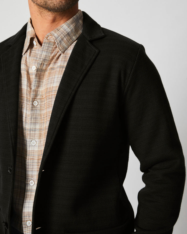 Ottoman Knit Sport Coat in Dark Asphalt