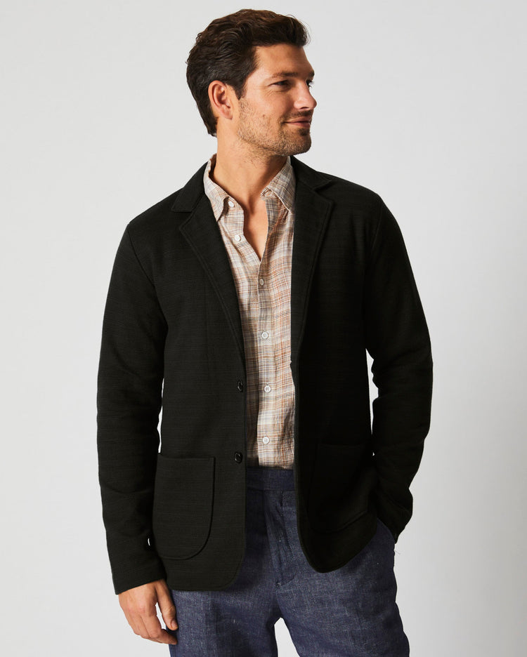 Ottoman Knit Sport Coat in Dark Asphalt