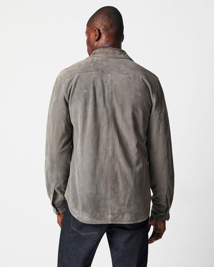 Savoy Suede Workshirt in Gunmetal
